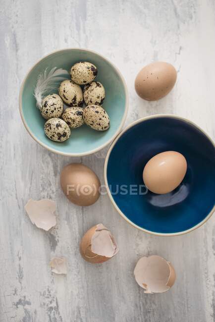 Frische Eier, Blick von oben — Stockfoto