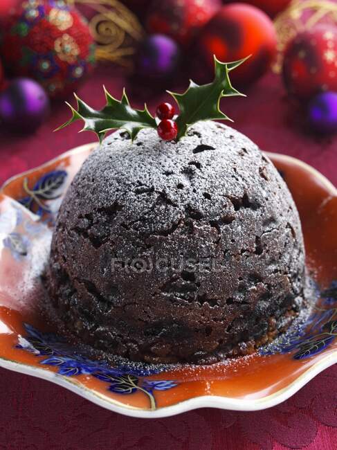 Glace Fruit Pudding de Noël — Photo de stock