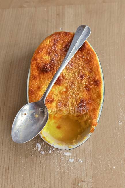 Simple lemon pudding close-up — Stock Photo