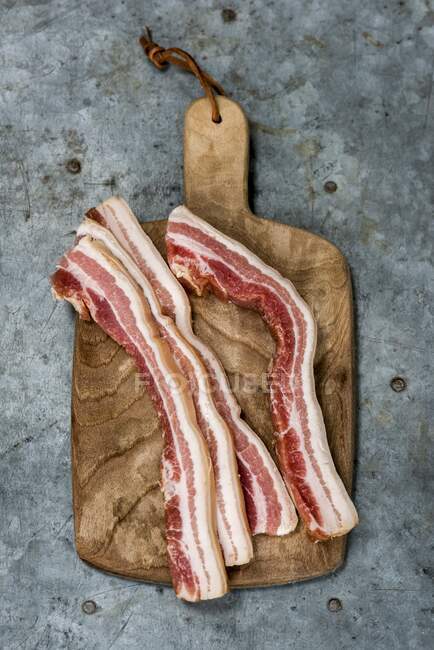 Homecured bacon close-up view — Stock Photo