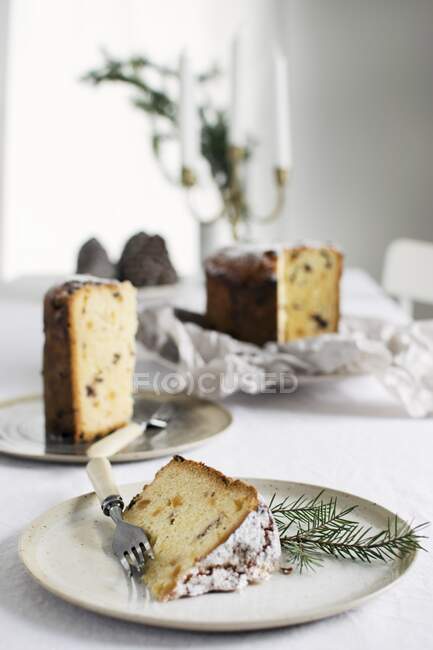 Panettone for Christmas close-up view — Stock Photo