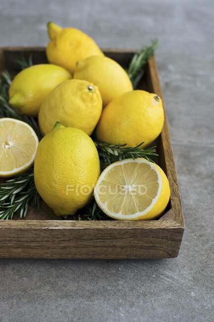 Citron Romarin Nature Morte — Photo de stock