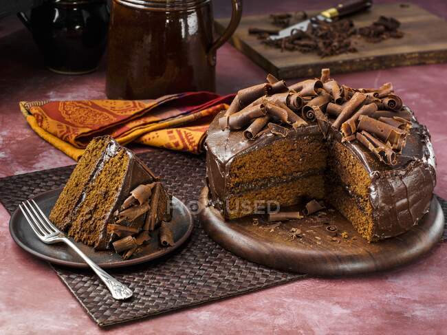 Sucanat gâteau au caramel vue rapprochée — Photo de stock