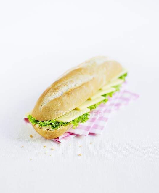 Sandwich de queso con lechuga - foto de stock