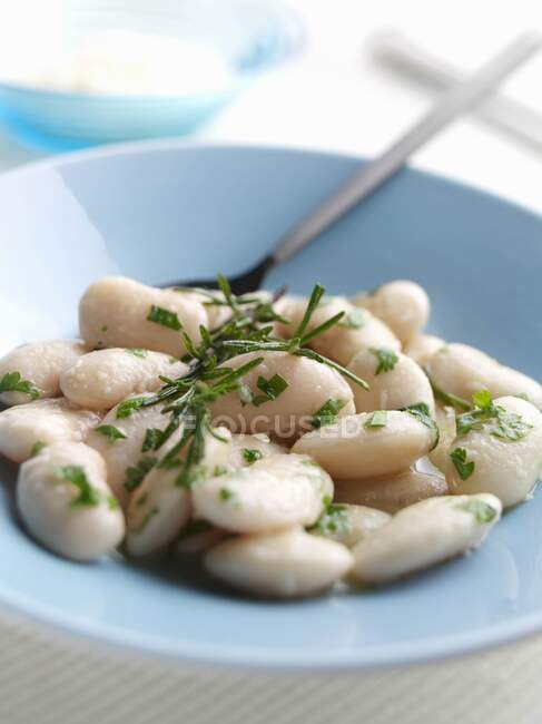 Fiaschetto beans vegetarian side order — Stock Photo