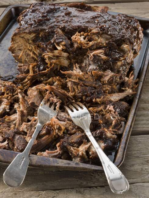 Pulled pork close-up view — Stock Photo