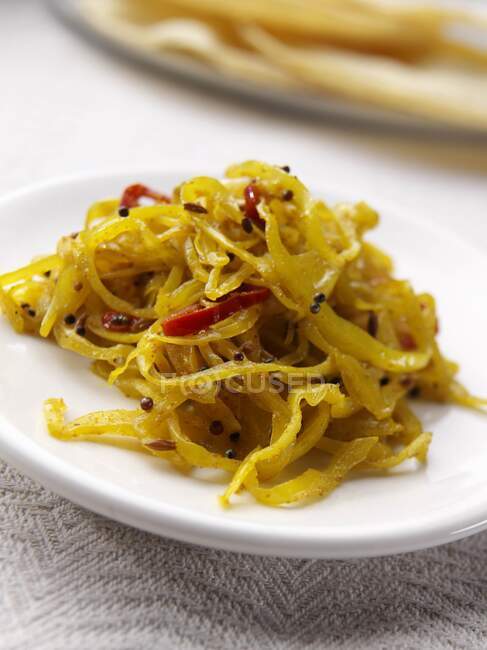 A dish of haldi cabbage editorial food — Stock Photo