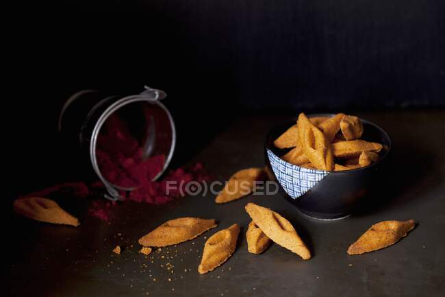 Savoury cheese paprika biscuits — Stock Photo