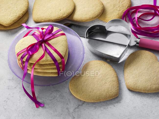 Biscotti di zucchero a forma di cuore — Foto stock