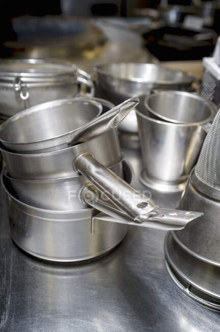 Pots and Pans close-up view — Stock Photo