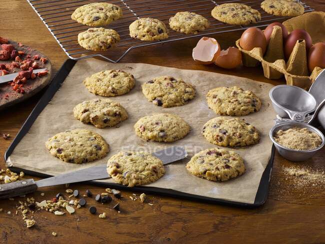 Granola crunch cookies, closeup - foto de stock