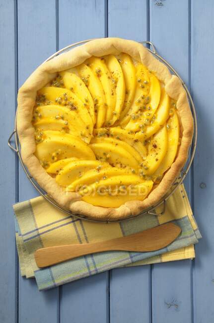 Tarta de mango con maracuja - foto de stock