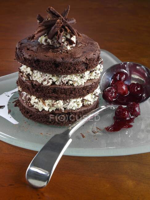 Mini Black Forest cakes — Stock Photo