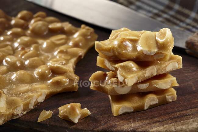 Peanut brittle close-up view — Stock Photo