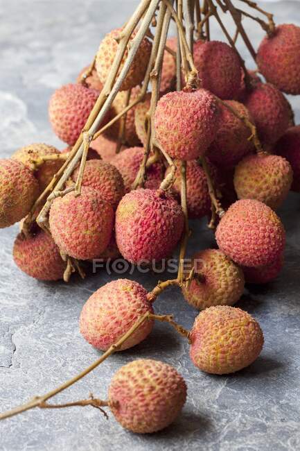 Fresh lychees close-up view — Stock Photo