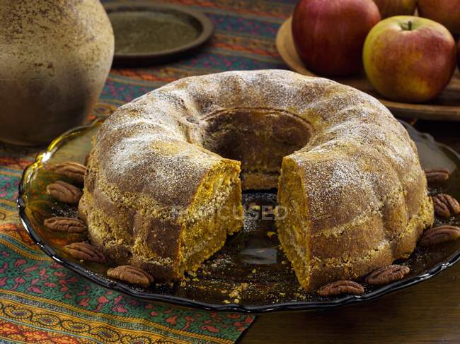 Осенний вид на торт крупным планом — стоковое фото