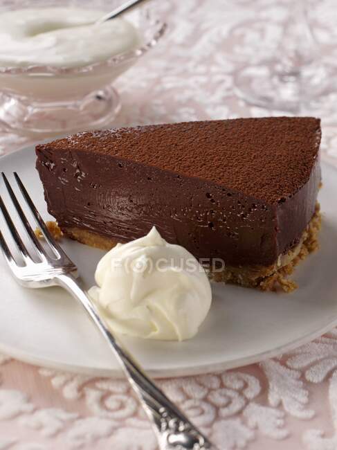 A slice of Chocolate truffle cake — Stock Photo