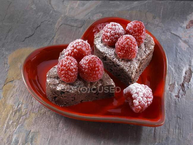 Valentines Day brownies close-up view — Stock Photo
