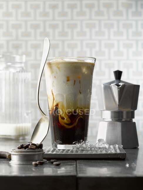 Glasses of iced coffee — Stock Photo