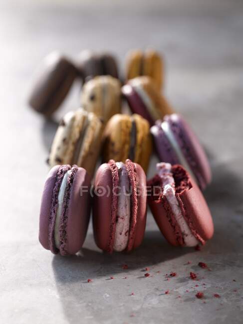French macarons close-up view — Stock Photo