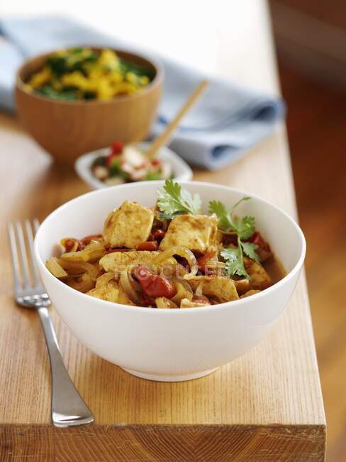 Curry di pollo con cipolla — Foto stock