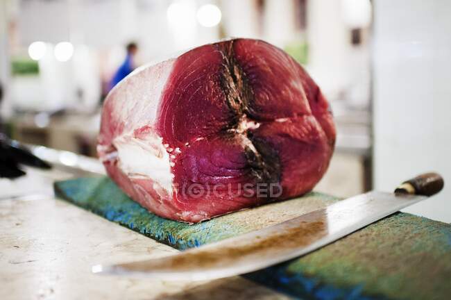Tuna fish fillet on the fish market (Funchal, Madeira) — Stock Photo