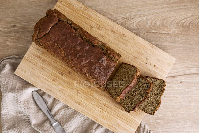 Homemade hazelnut and almond keto bread — Stock Photo