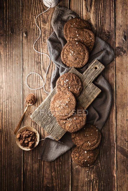 Close-up de deliciosos biscoitos de chocolate — Fotografia de Stock