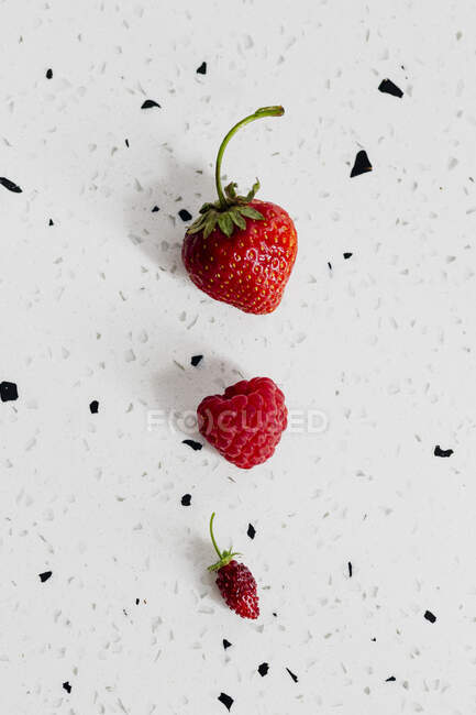 Fraise, framboise et fraise sauvage — Photo de stock