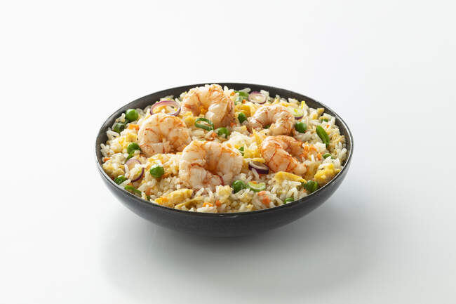 Chinese rice with shrimps and vegetables — Stock Photo
