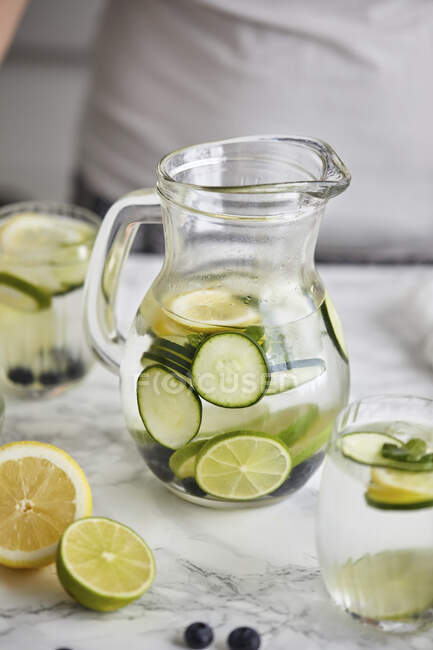Fresh cold infused water — Stock Photo