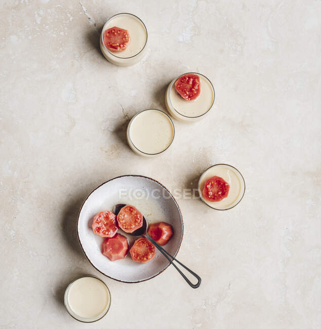 Buttermilk Panna Cotta with Preserved Guava — Stock Photo