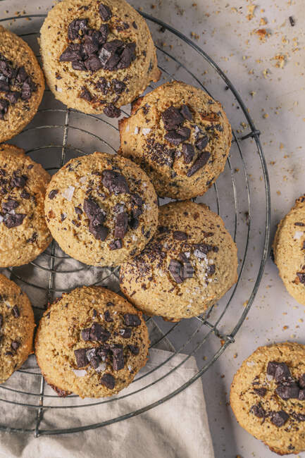 Gluten-free peanut cookies with chocolate — Stock Photo