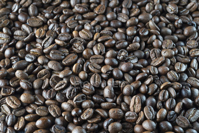 Свежий жареный кофе в зернах — стоковое фото