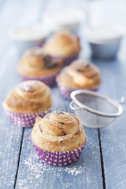 Cruffins (chocolate croissants in muffin cases) — Stock Photo