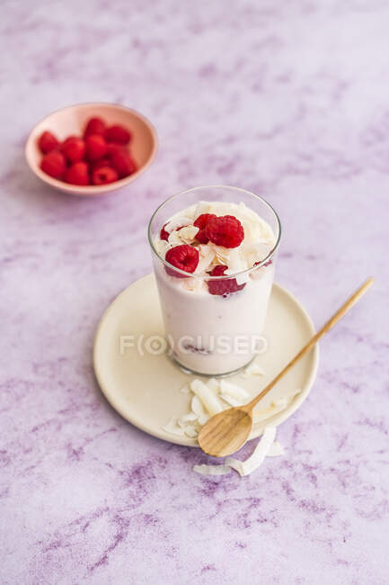 Raspberry and Coconut Smoothie — Stock Photo