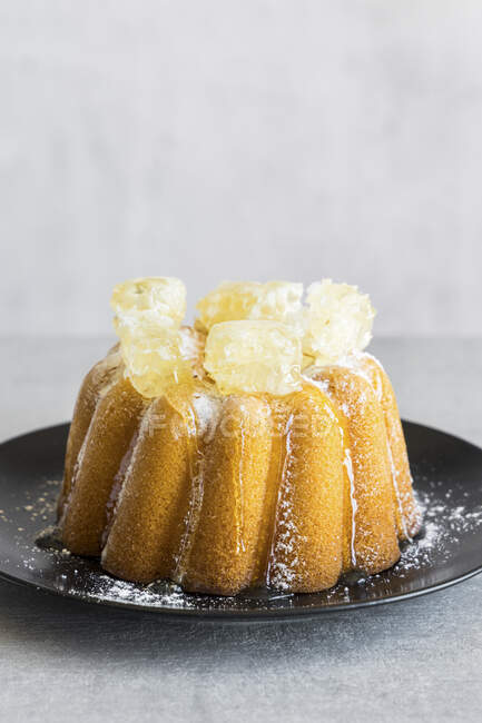 Gâteau lapin à la vanille au citron avec nid d'abeilles — Photo de stock