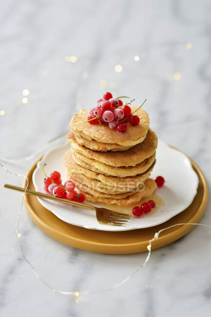 Fluffy and fit pancakes — Stock Photo