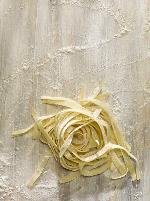 Fresh fettuccine close-up view — Stock Photo