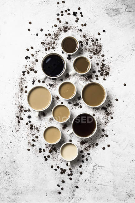 Tasses de café vue rapprochée — Photo de stock