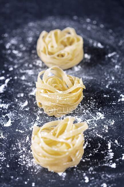 Home-made tagliatelle close-up view — Stock Photo