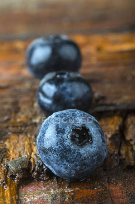 Blueberries on table close-up view — Stock Photo