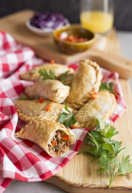 Empanandas with a minced meat filling — Stock Photo