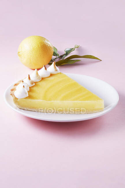 Tarte au citron Tarta de limón francesa - foto de stock