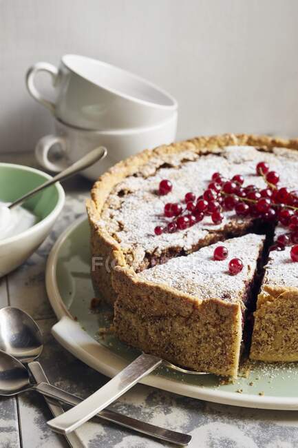 Gâteau aux groseilles rouges Berry torte, Souabe, Allemagne — Photo de stock