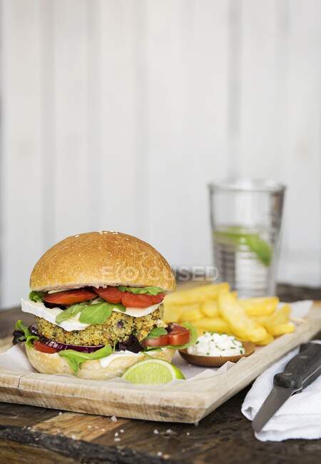 Veganer Burger aus nächster Nähe — Stockfoto