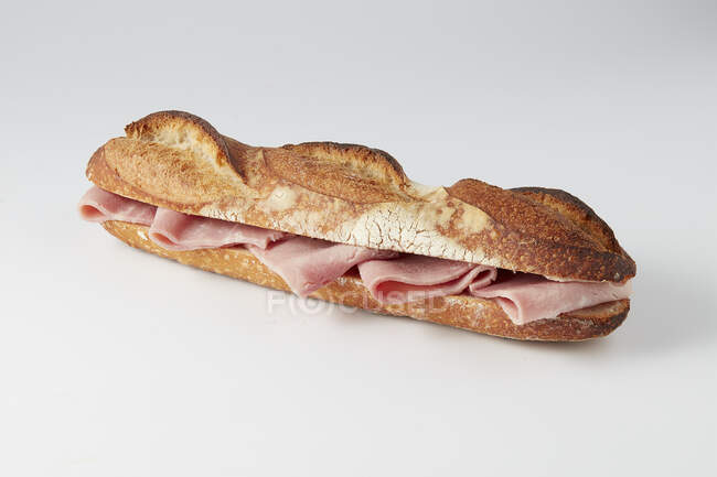 A baguette ham sandwich — Stock Photo