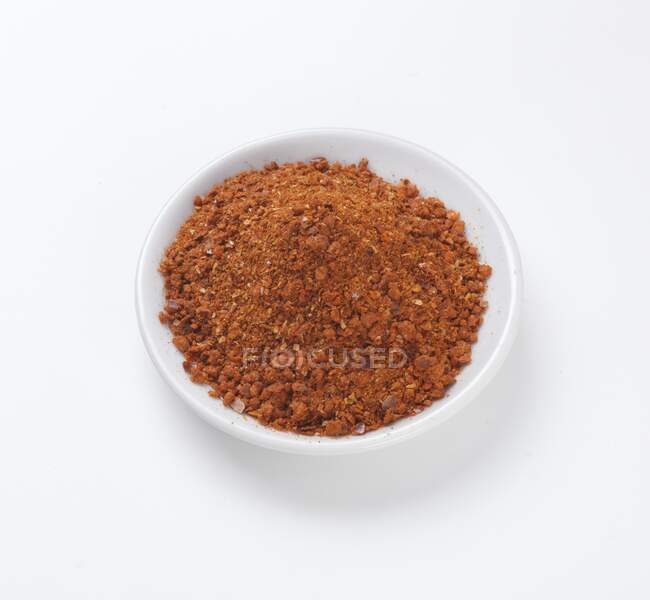 Mistura de especiarias Harissa em uma tigela pequena — Fotografia de Stock