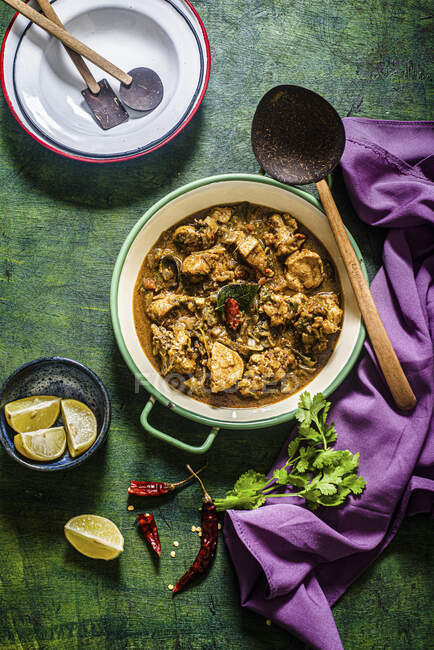 Kodi Kura - Andhra pollo al curry - foto de stock