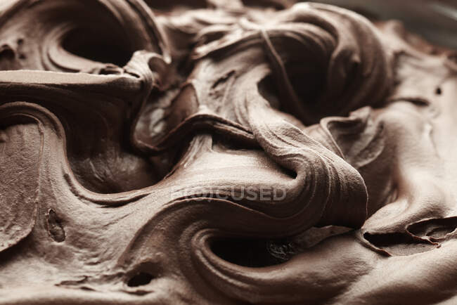 Close-up shot of delicious Creamy chocolate ice cream — Stock Photo